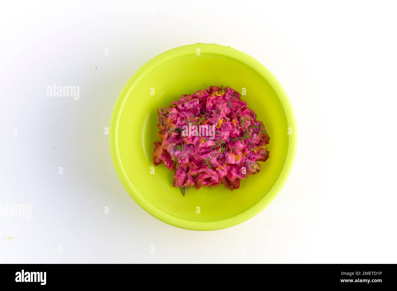 Beetroot salad with chopped dill and thyme Stock Photo
