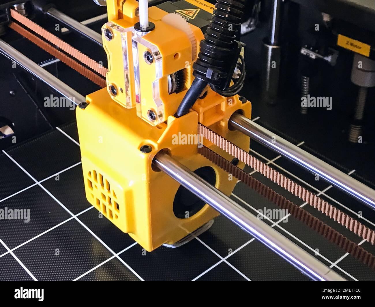 printer 3d device with numerically controlled machine,along the rails ...
