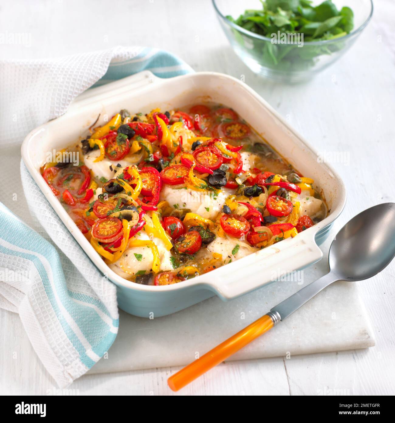 Mediterranean fish bake Stock Photo - Alamy