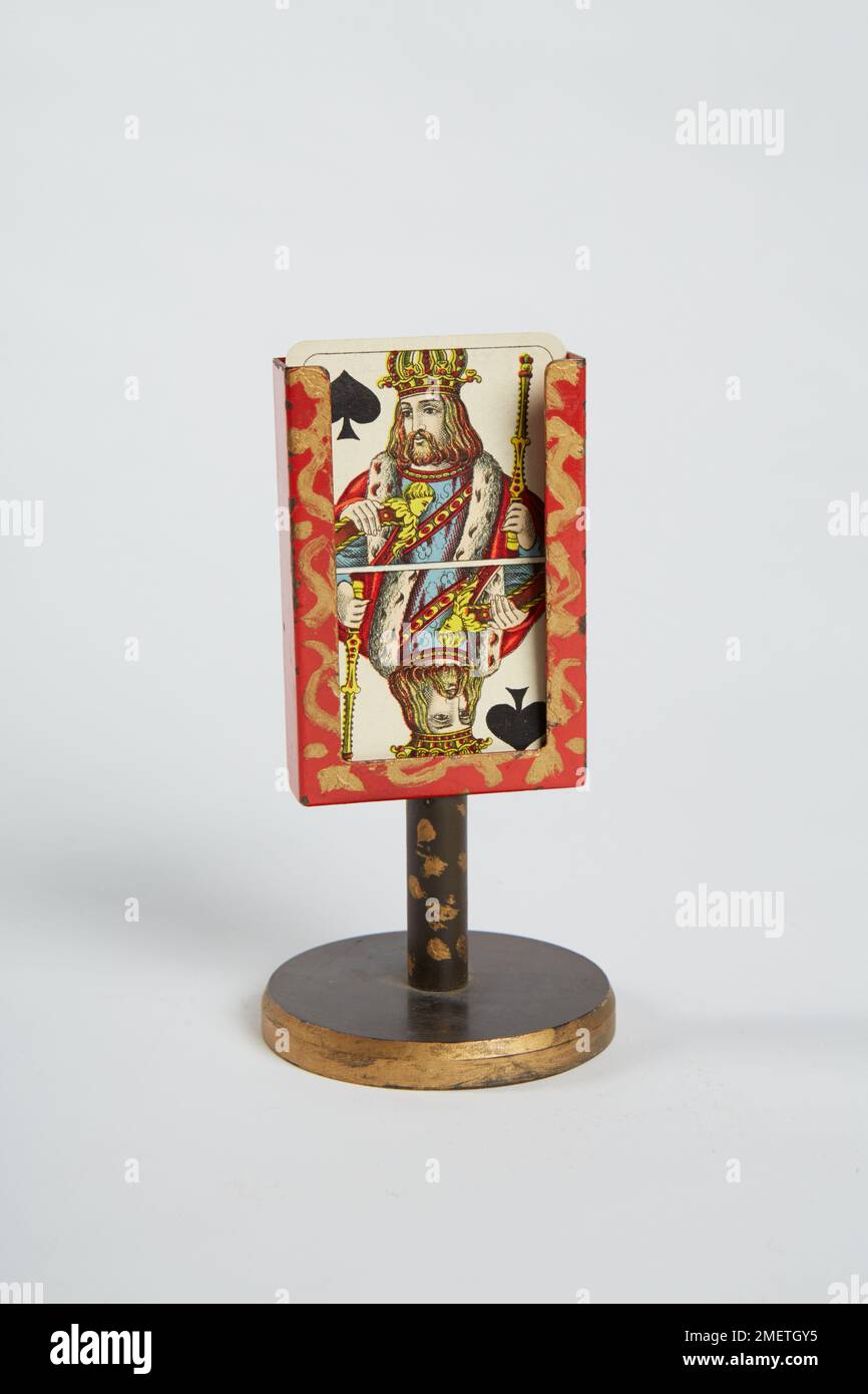 Magician's equipment, cards on stand Stock Photo Alamy