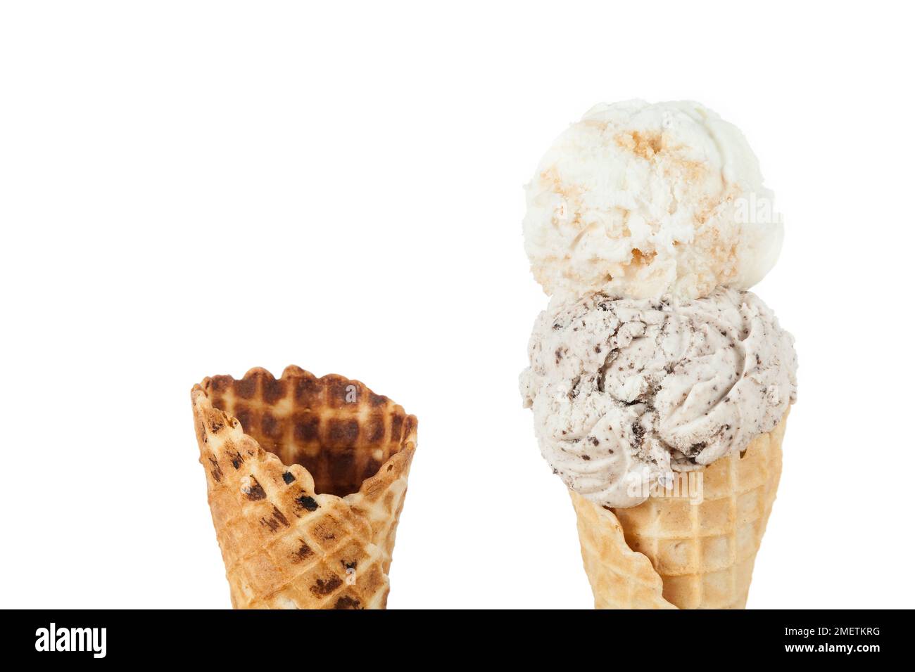 served with a scoop of ice cream; photo on white background