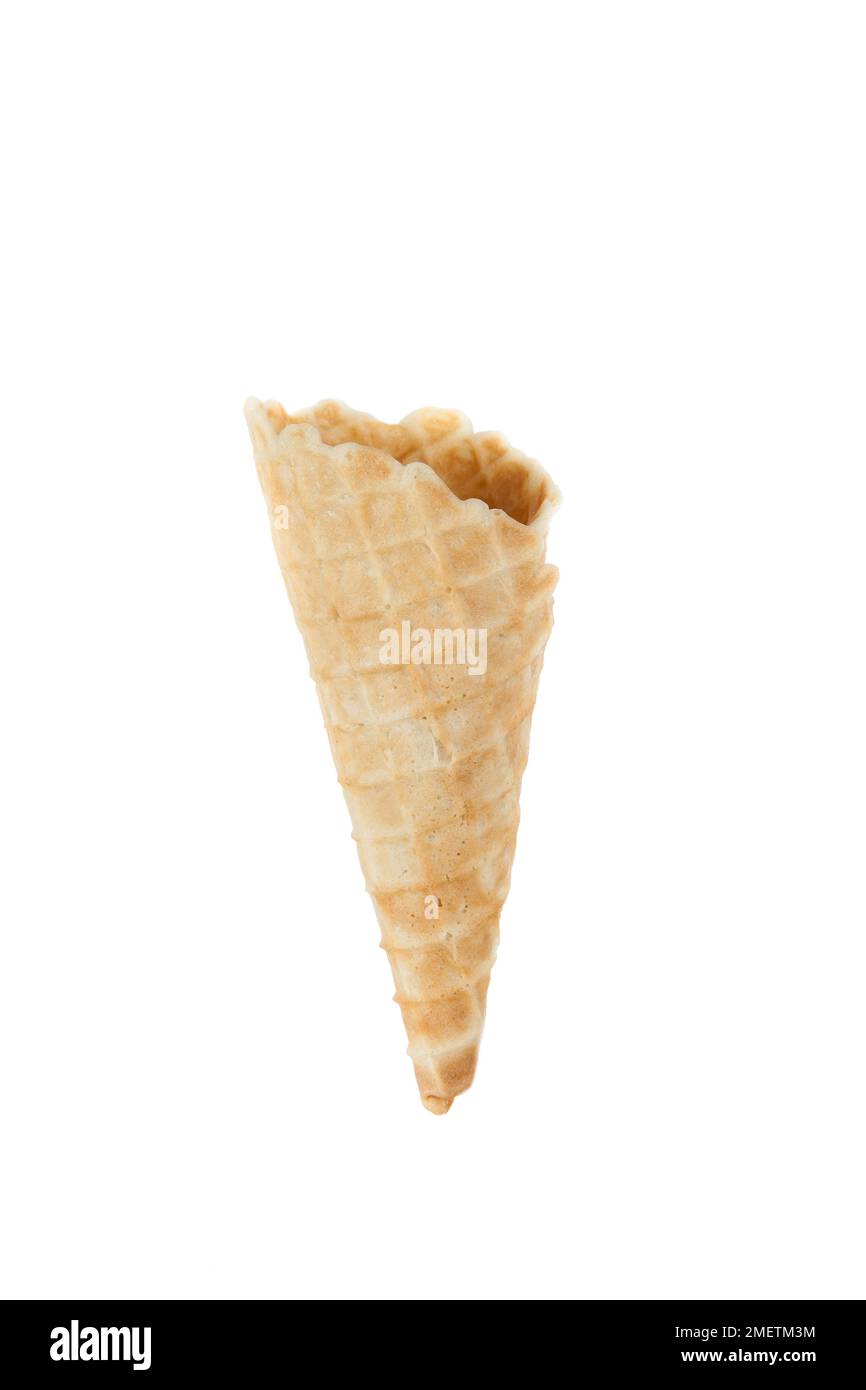 Cornet; shell for serving scoops of ice cream - photo on white background Stock Photo
