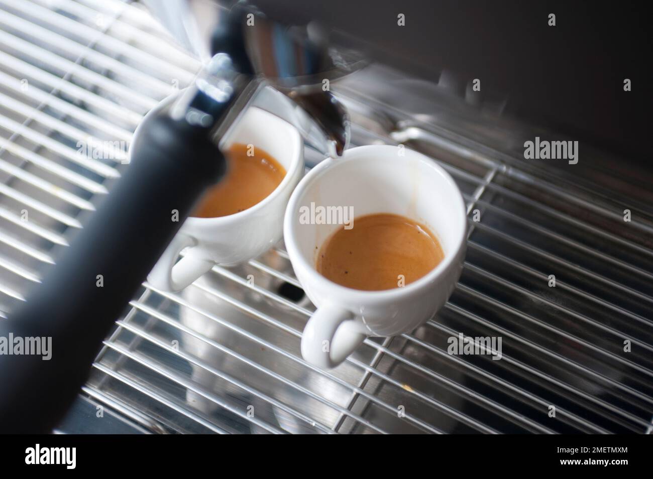 Two cups of espresso coffee Stock Photo Alamy