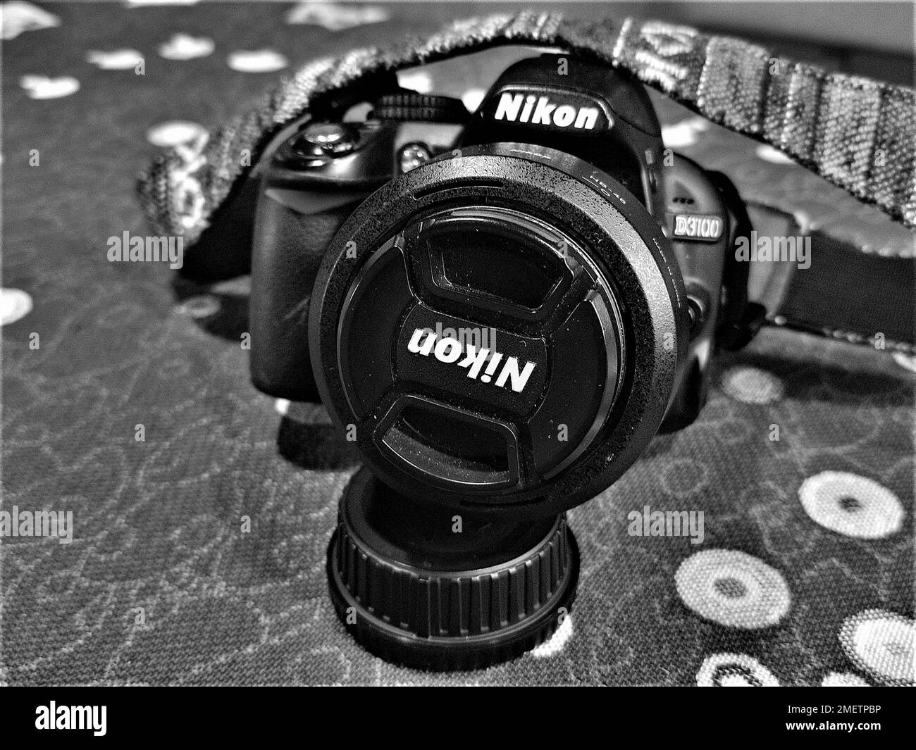 Brands Nikon D3100 Camera Body + 35mm Lens Stock Photo