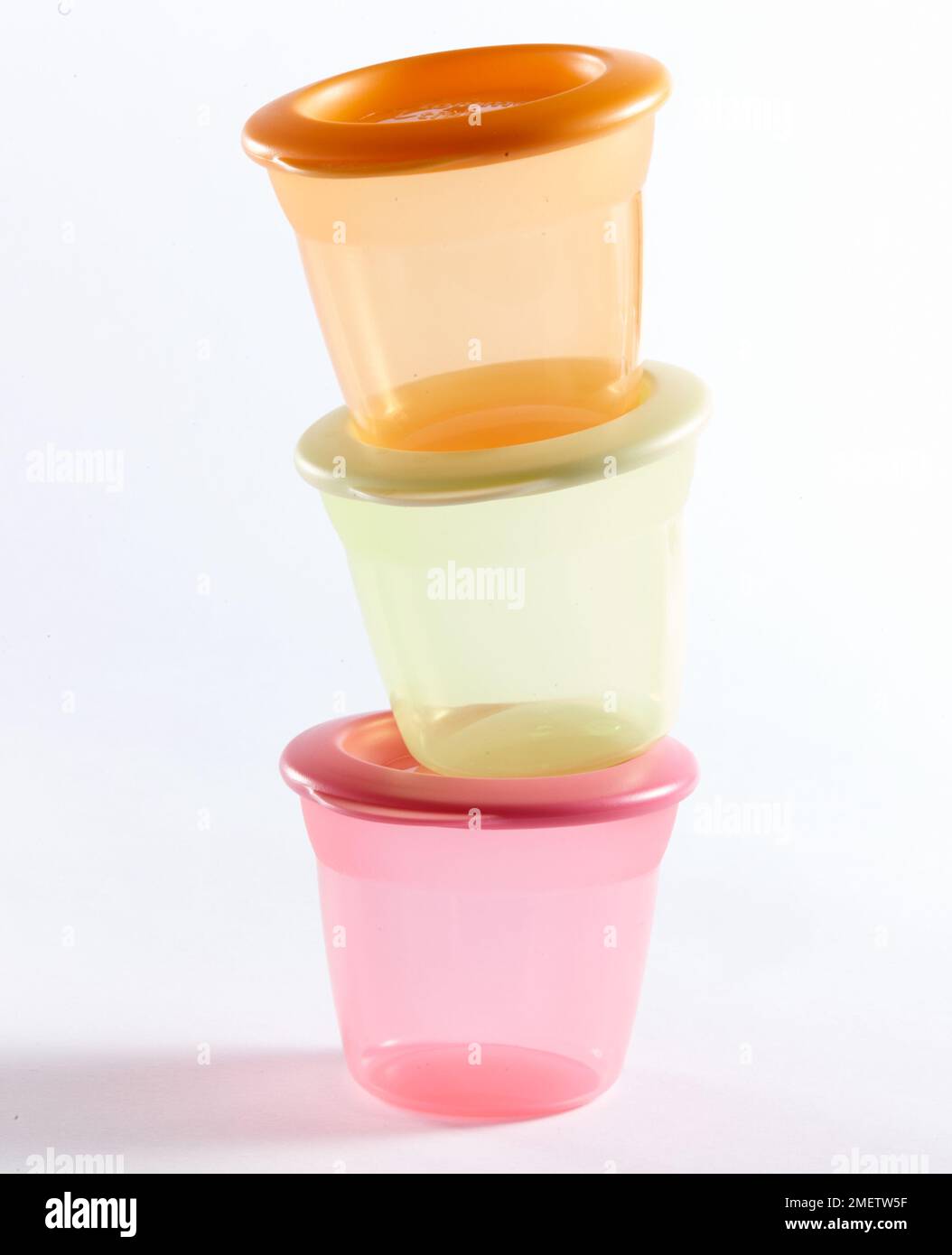 Stacked plastic food containers Stock Photo Alamy