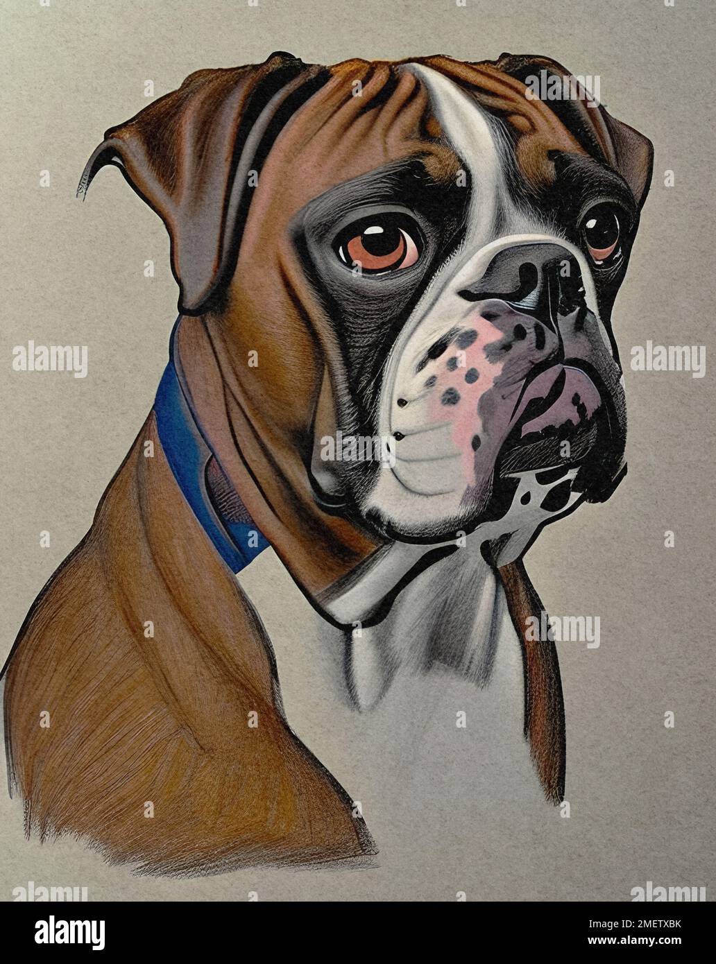 Boston Boxer bulldog portrait Stock Photo