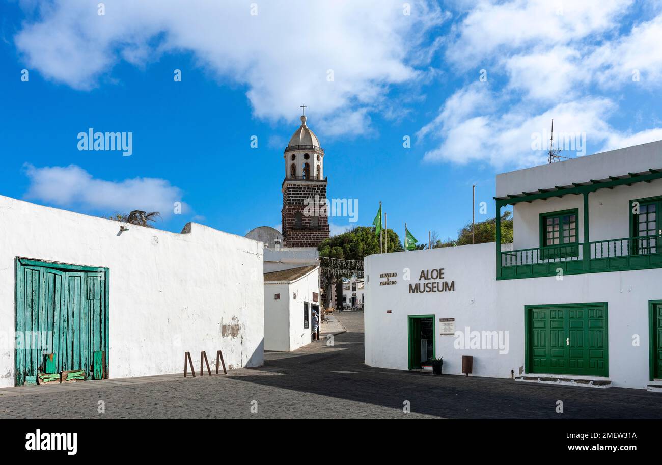 Teguise with the church Iglesia de Nuestra Senora de Guadalupe, Lanzarote, Canary Island, Spain Stock Photo