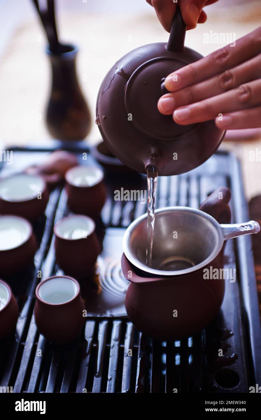 The tea Book, Chinese Tea Ceremony Stock Photo