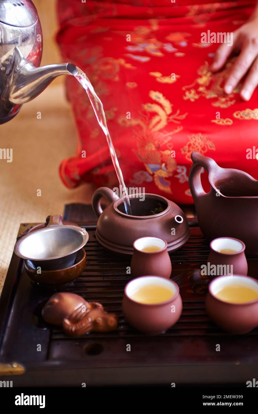 The tea Book, Chinese Tea Ceremony Stock Photo