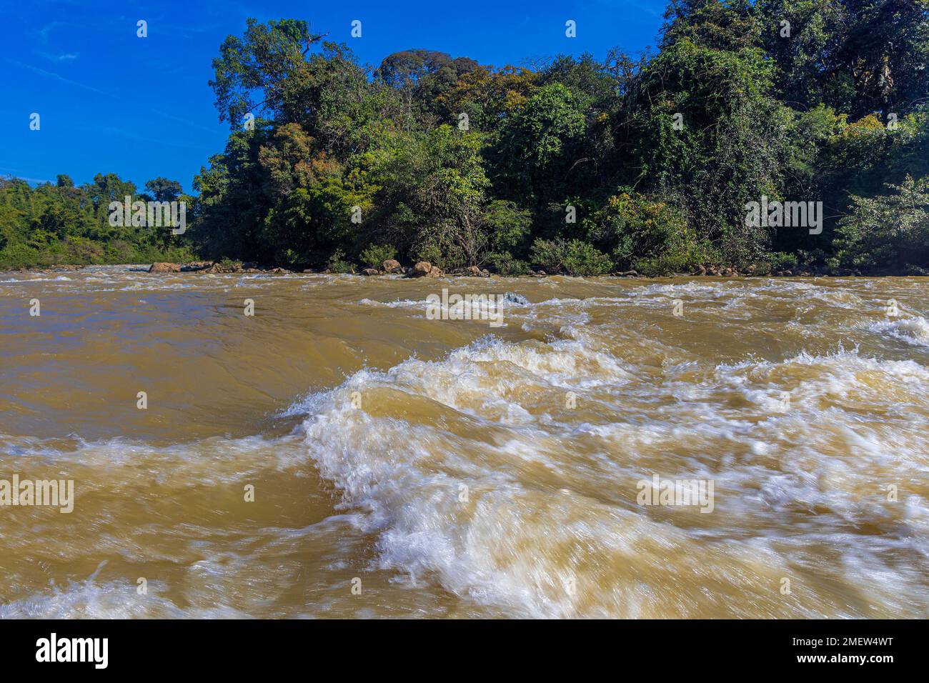 Rapids of the Song Dong Nai River in Cat Tien National Park, Vietnam Stock Photo