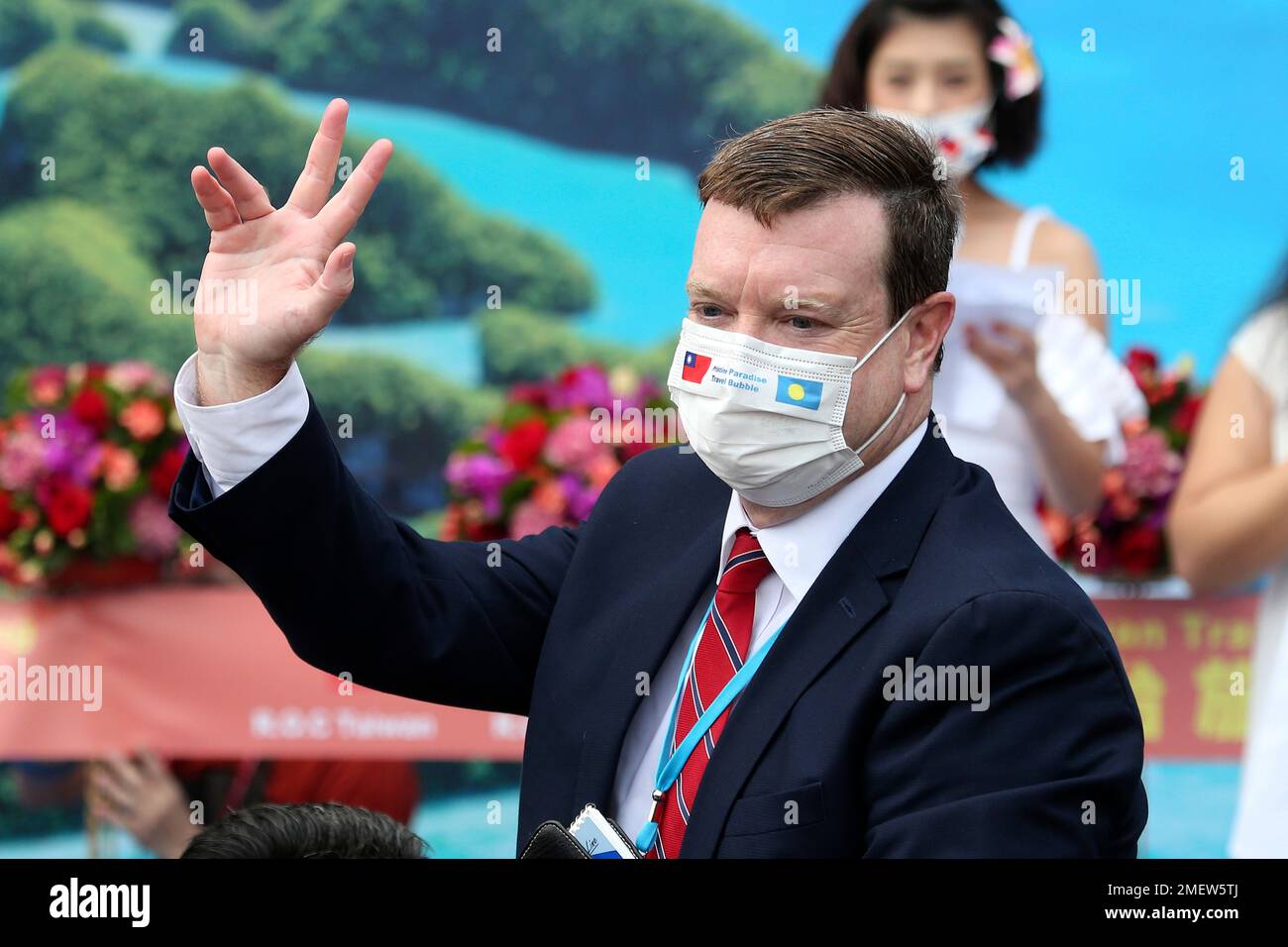 U.S. Ambassador to Palau John HennesseyNiland attends a ceremony of