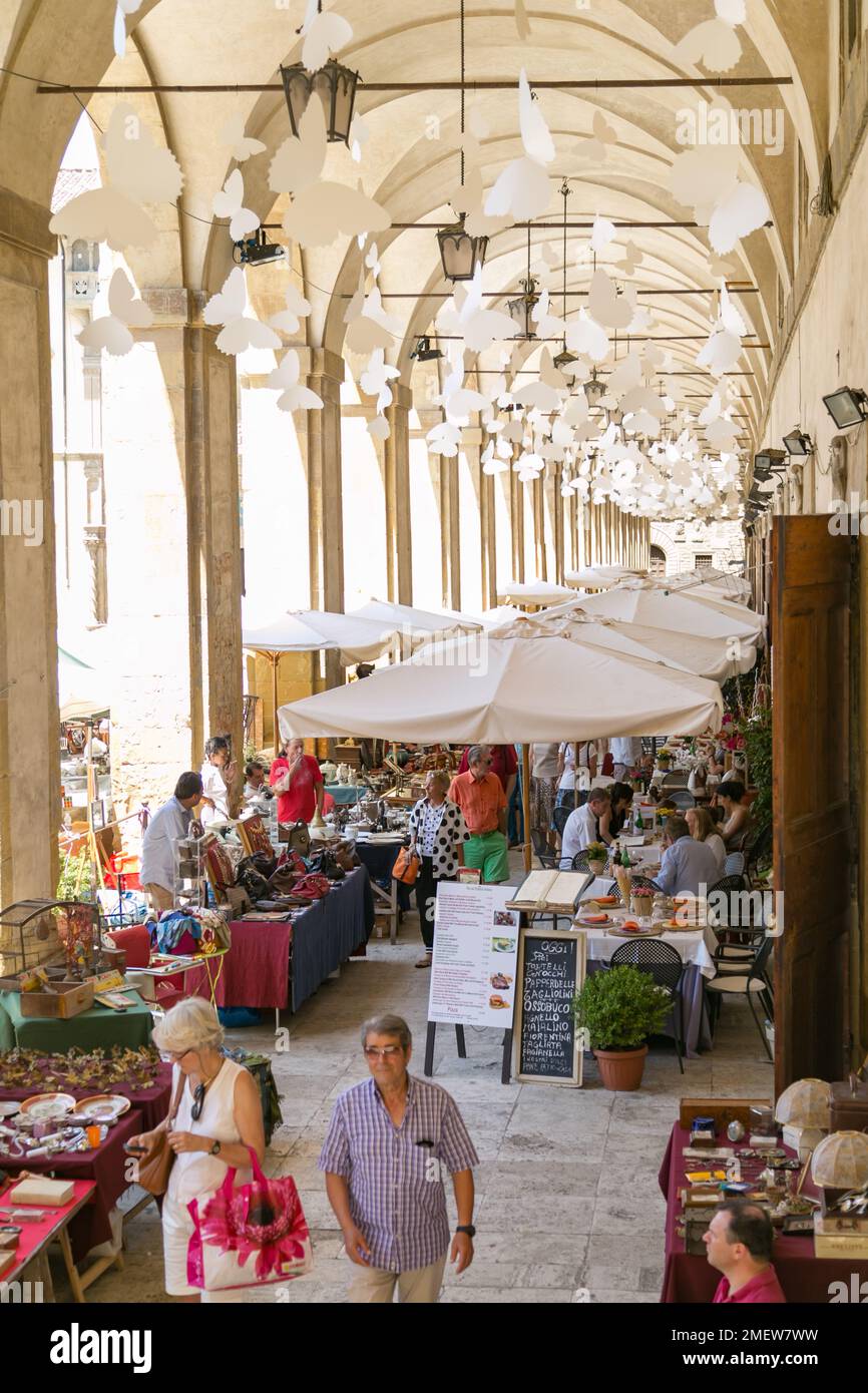 Antique market in Arezzo, Italy Stock Photo Alamy