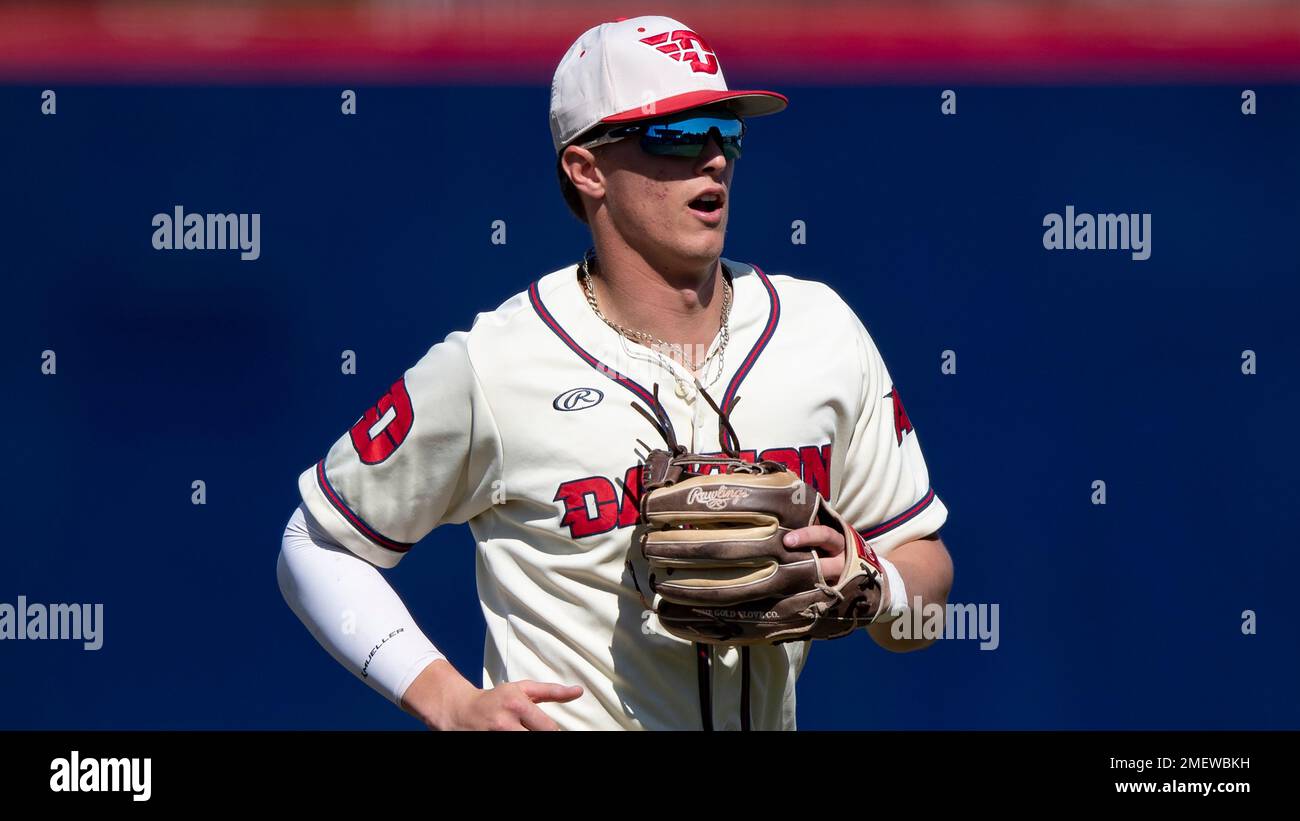 Kyle Riley Baseball Riley Tirotta (2) of Dayton during an NCAA baseball game against Kent ...