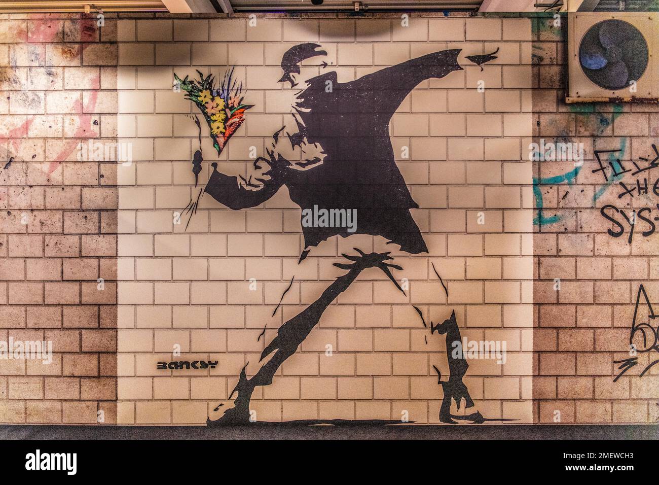 The flower thrower banksy hi-res stock photography and The flower thrower banksy hi-res stock photography and