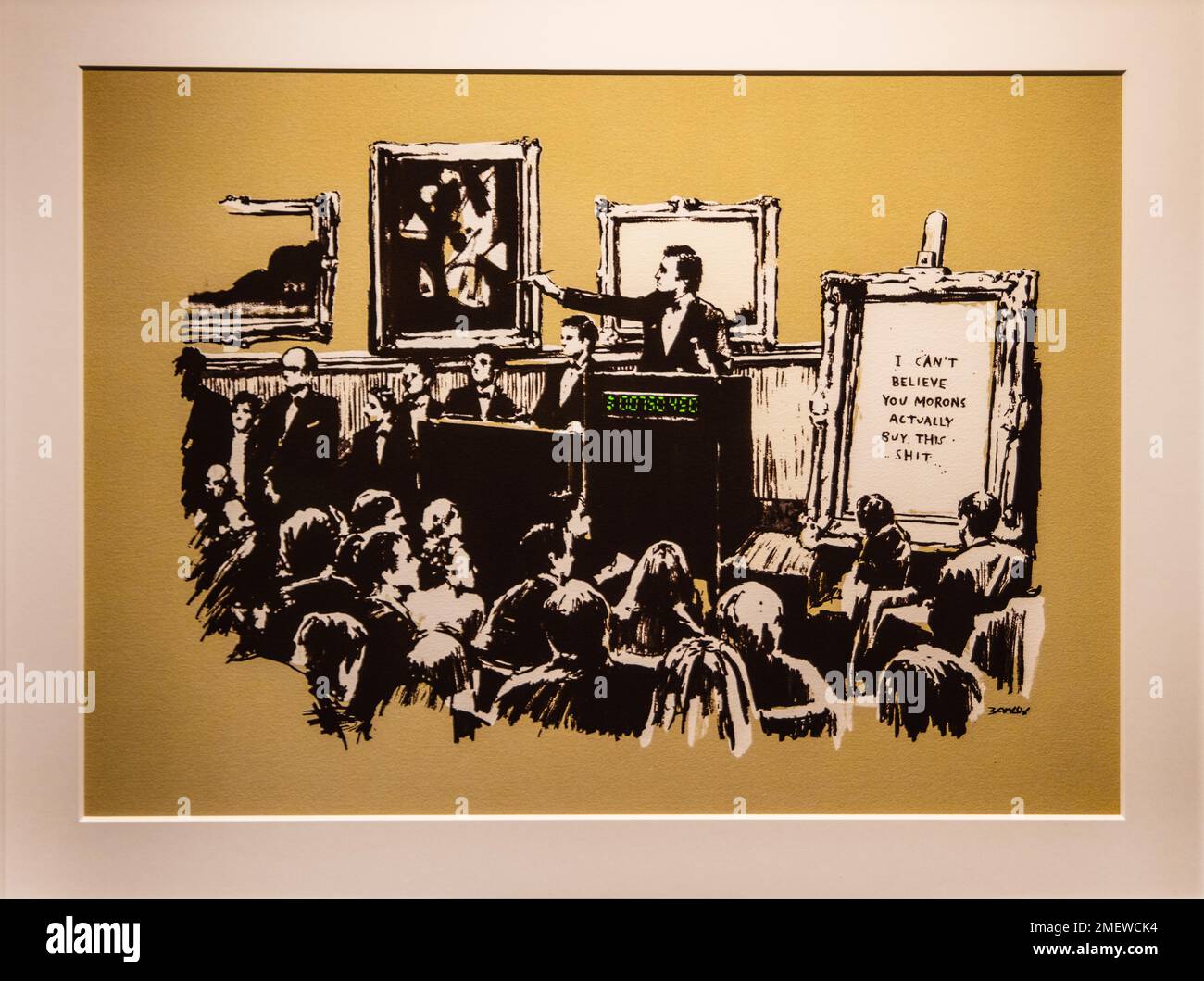 Morons, 2006, Banksy, exhibition about the street artist, Muelheim, Germany Stock Photo