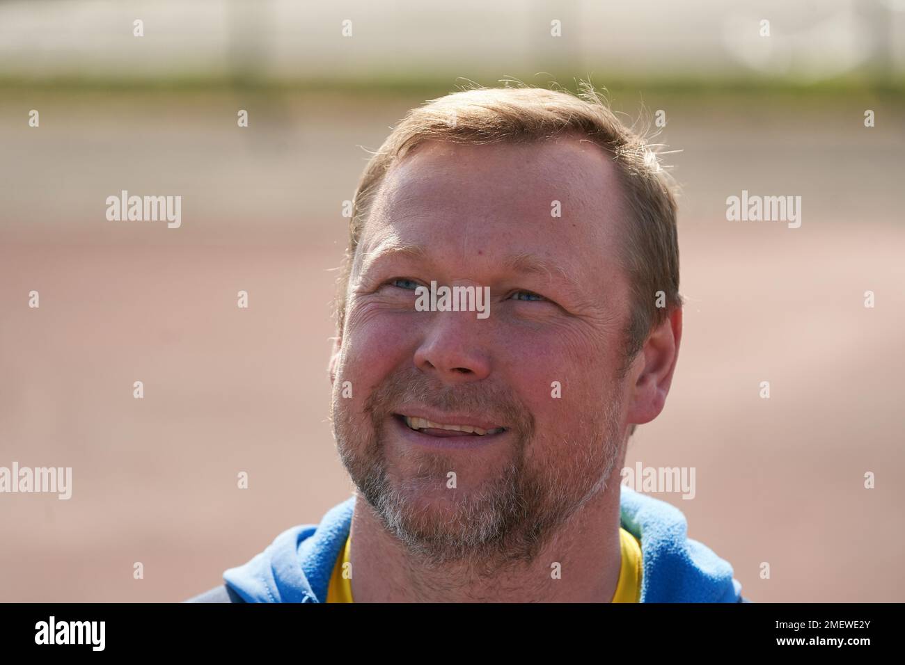 The Ukrainian national handball coach Slava Lochmann. Grosswallstadt, Bavaria, Germany Stock Photo