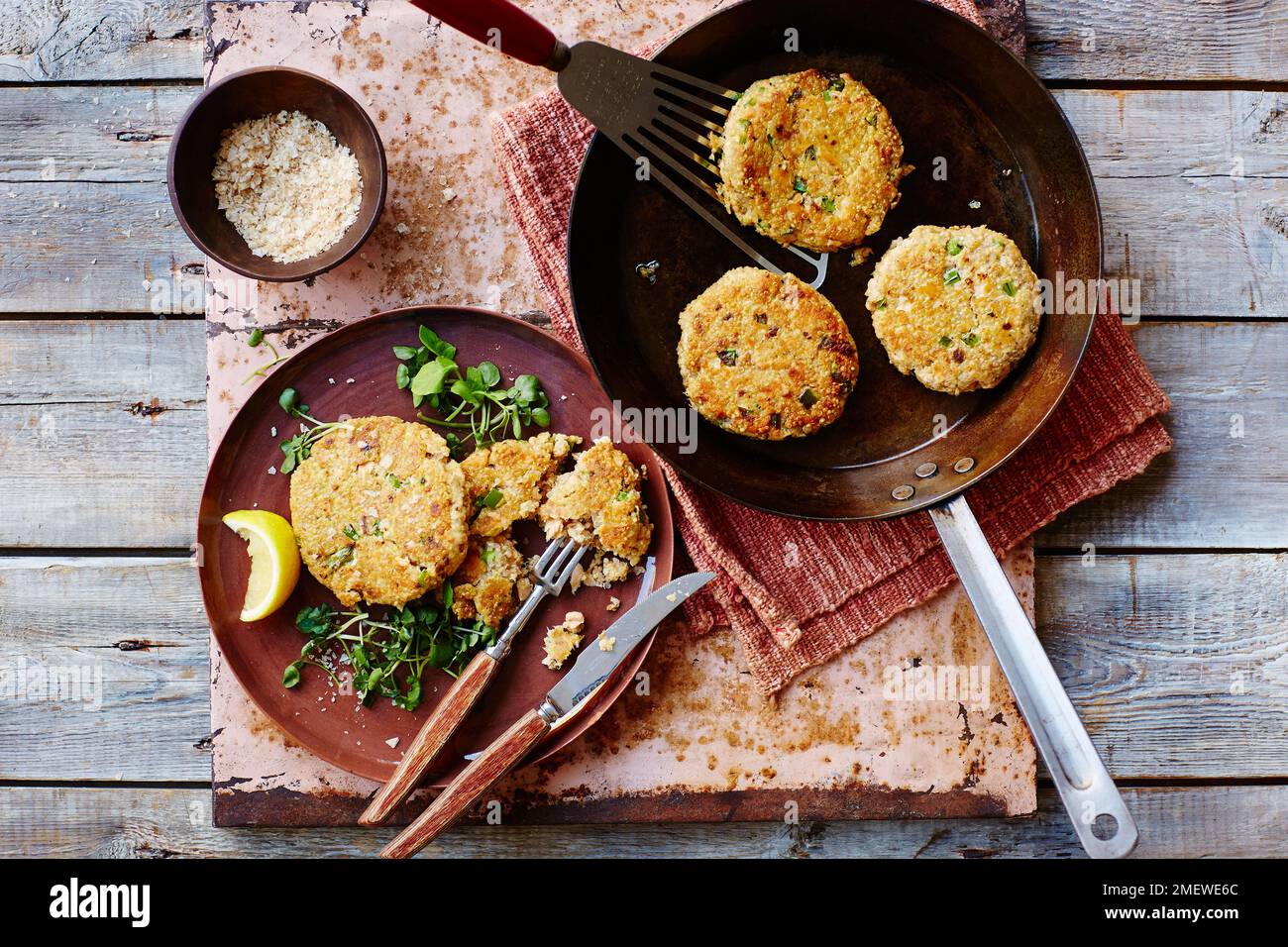Quinoa Salmon Cakes Stock Photo Alamy
