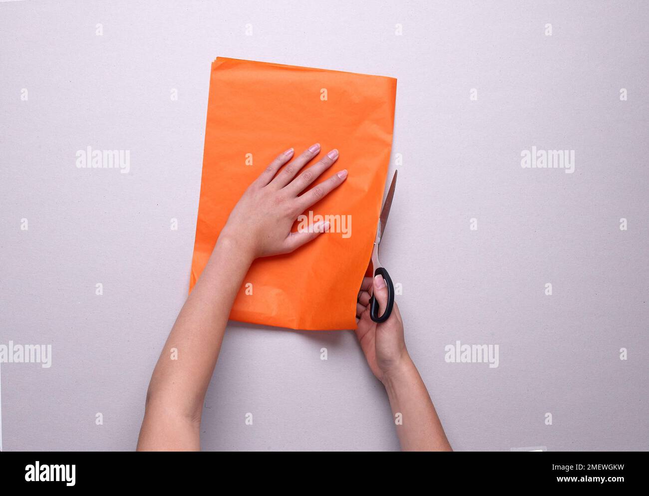 Steps and materials used to make a papercraft pompom Stock Photo Alamy