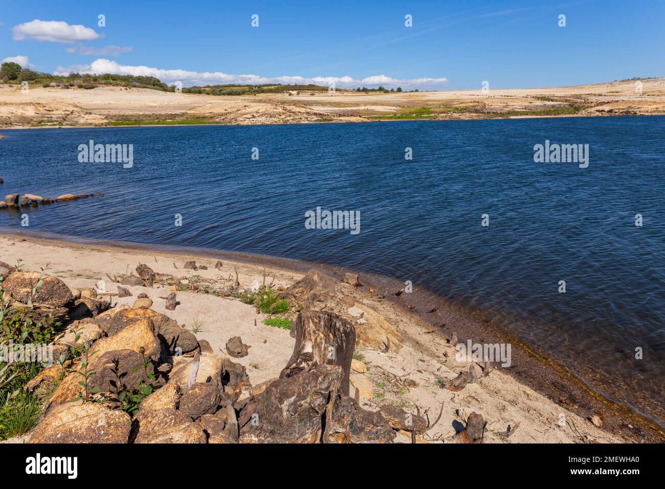 Artificial lake created by the Barragem do Alto Rabagao or Pisoes Dam, Montalegre, Portugal