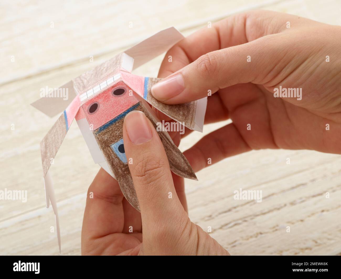 Paper Craft. DIY Finger Puppets Step 6 Stock Photo Alamy