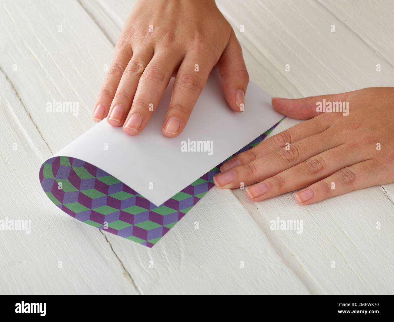 Paper Craft. DIY Paper Mobile Step 1 Stock Photo - Alamy