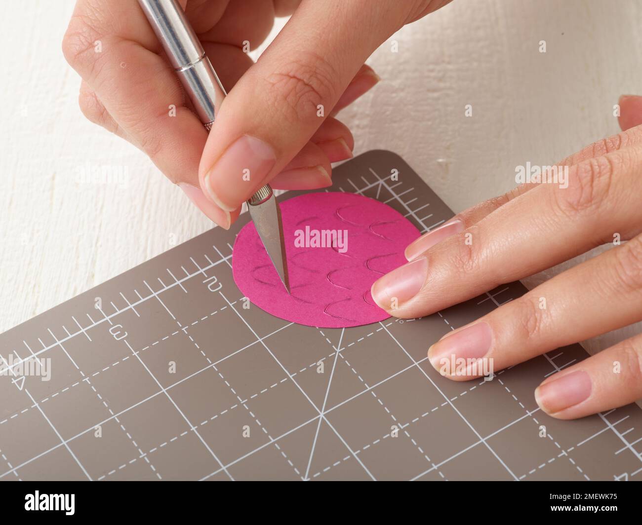 Paper Craft. DIY Paper Mobile Step 5 Stock Photo - Alamy