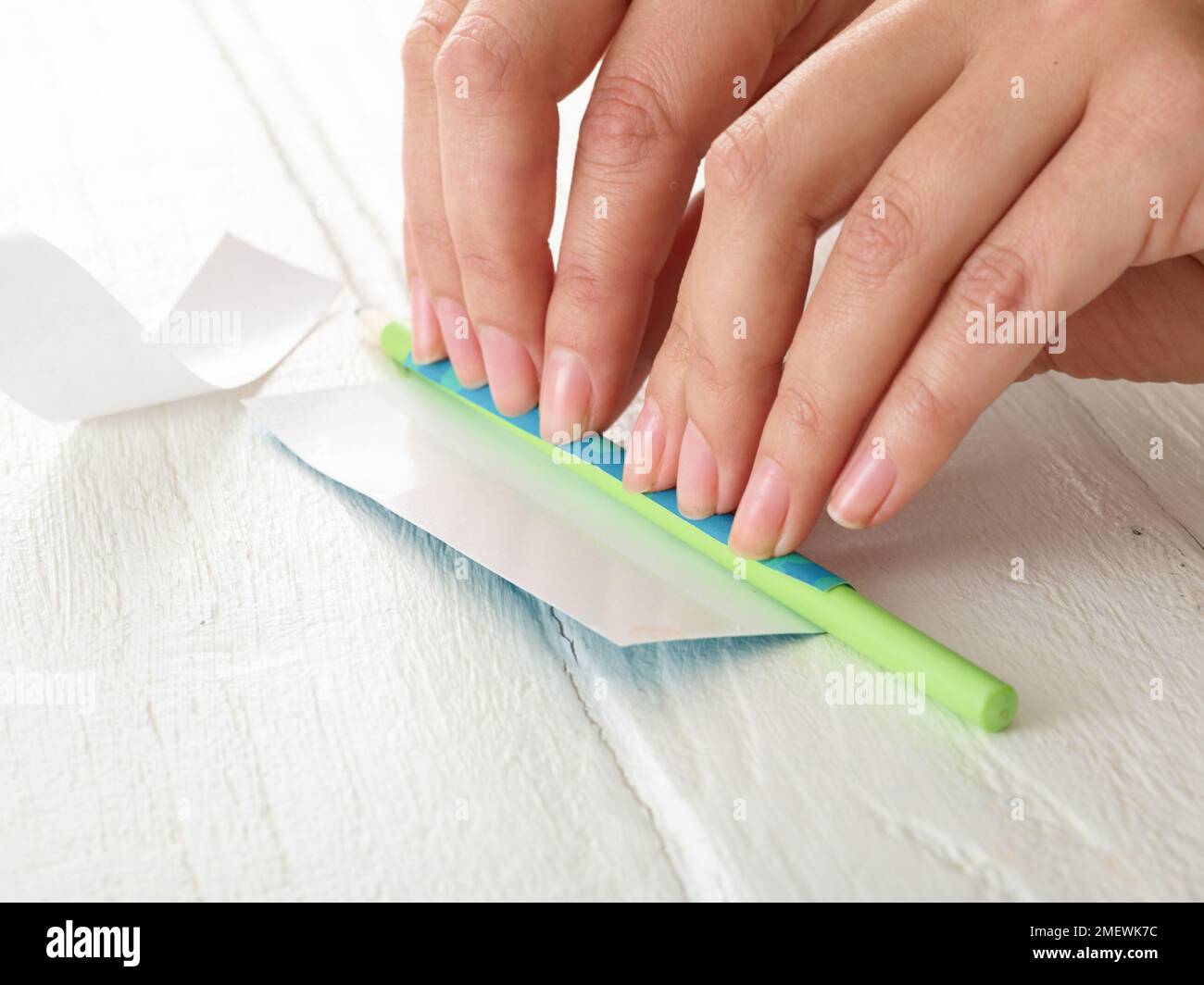 Paper Craft. DIY Paper Mobile Step 12 Stock Photo - Alamy