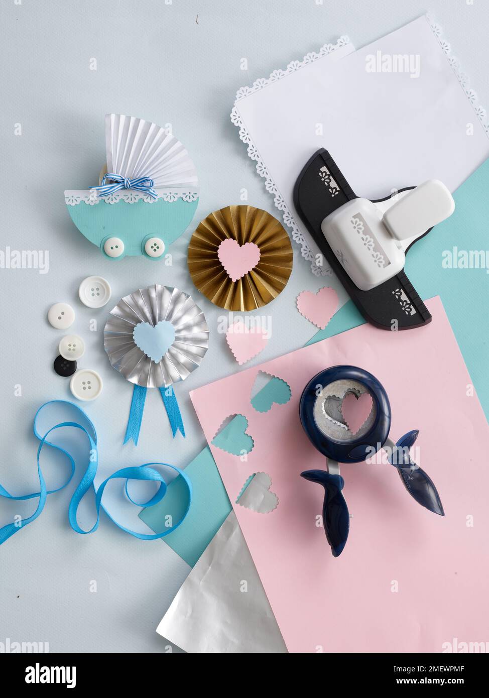 Papercraft. Pinwheel and rosette equipment shot Stock Photo Alamy