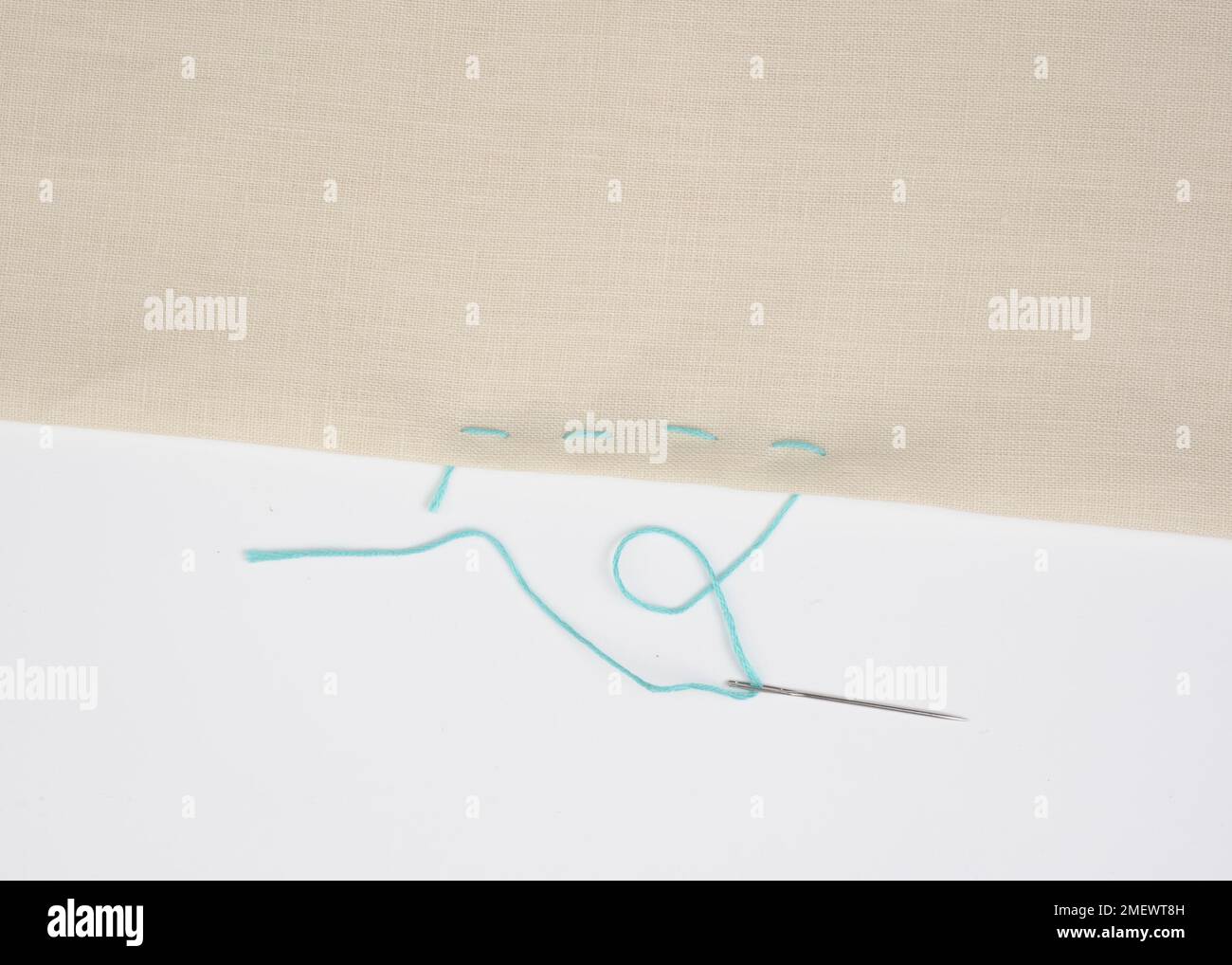 Sewing running stitch Stock Photo - Alamy