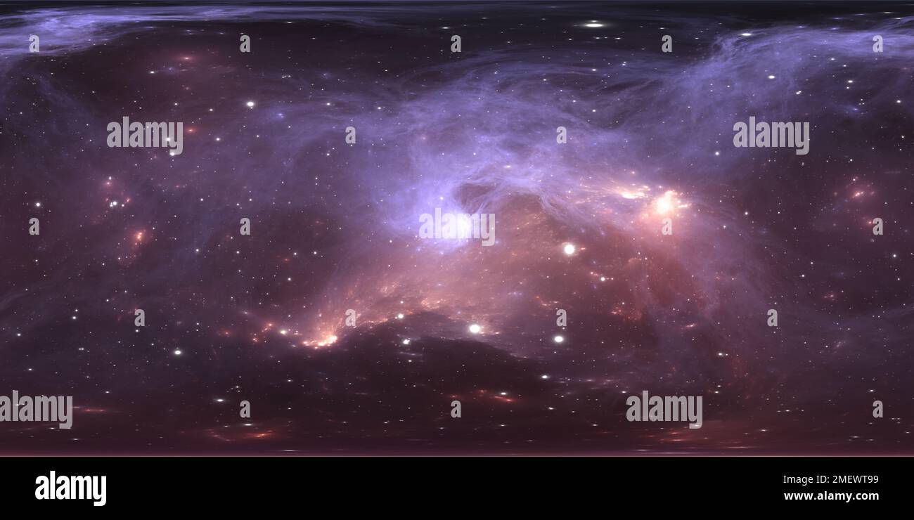 360 degree space nebula panorama, equirectangular projection ...