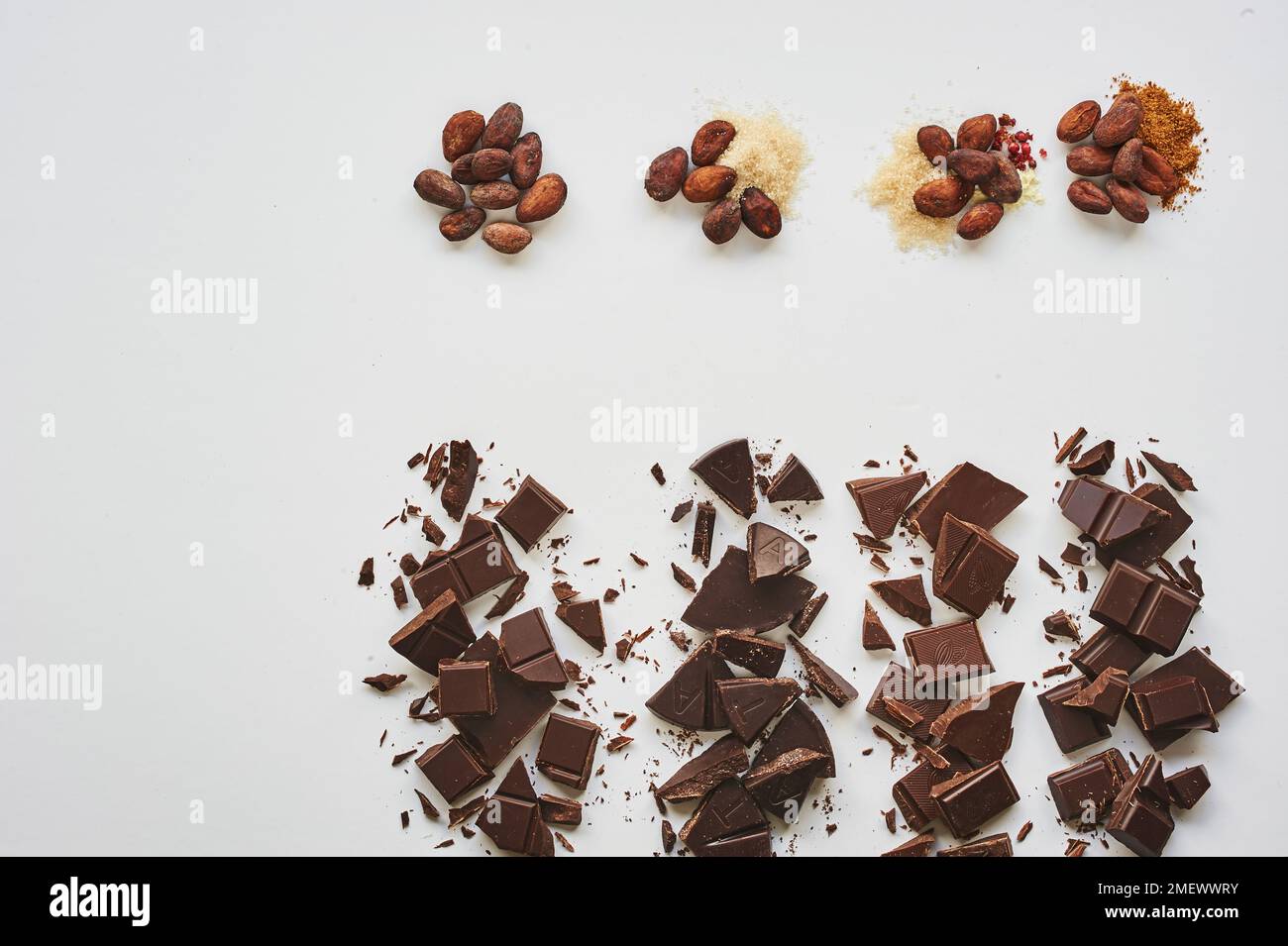 Dark chocolate spectrum and ingredients Stock Photo Alamy