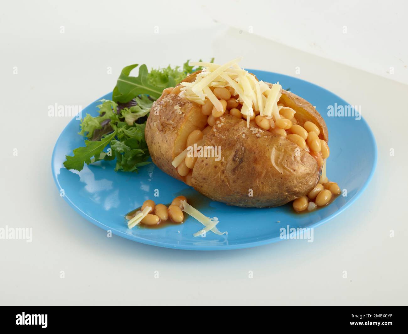 Jacket potato cheese beans salad hires stock photography and images