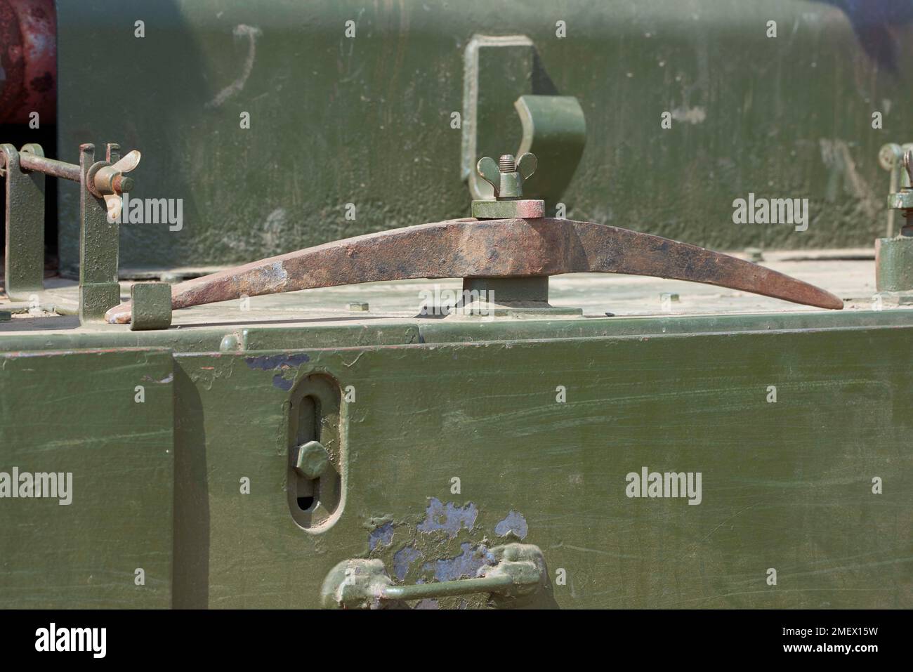 Centurion Mk 13, Pickaxe head on hull Stock Photo