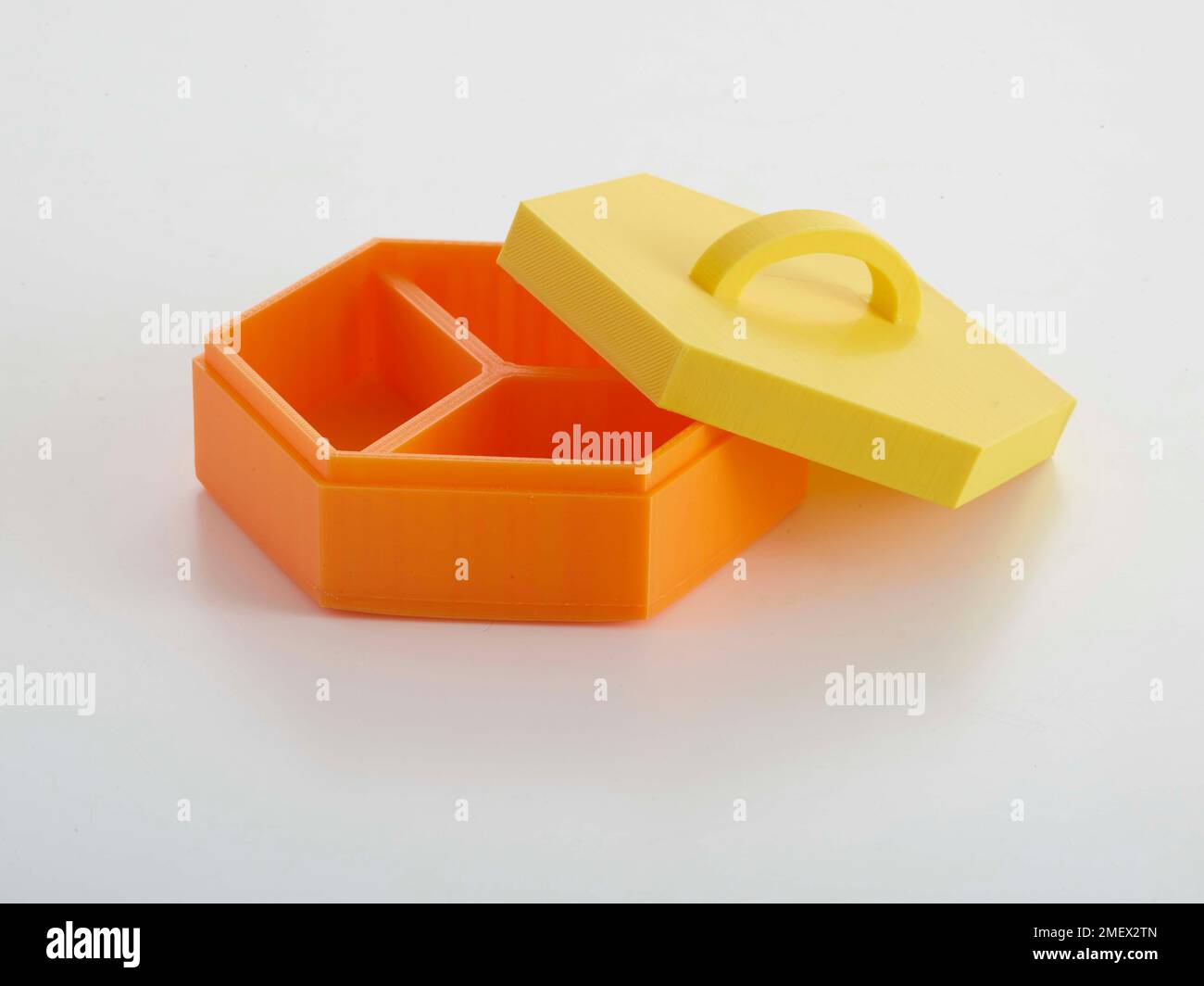 3D printed treasure box and lid Stock Photo