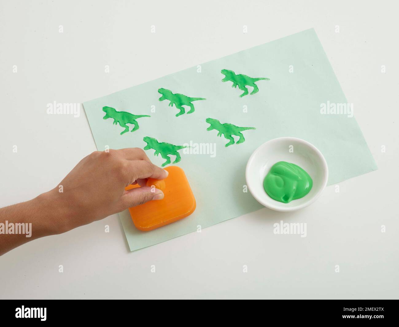 3D printed dinosaur stamp Stock Photo