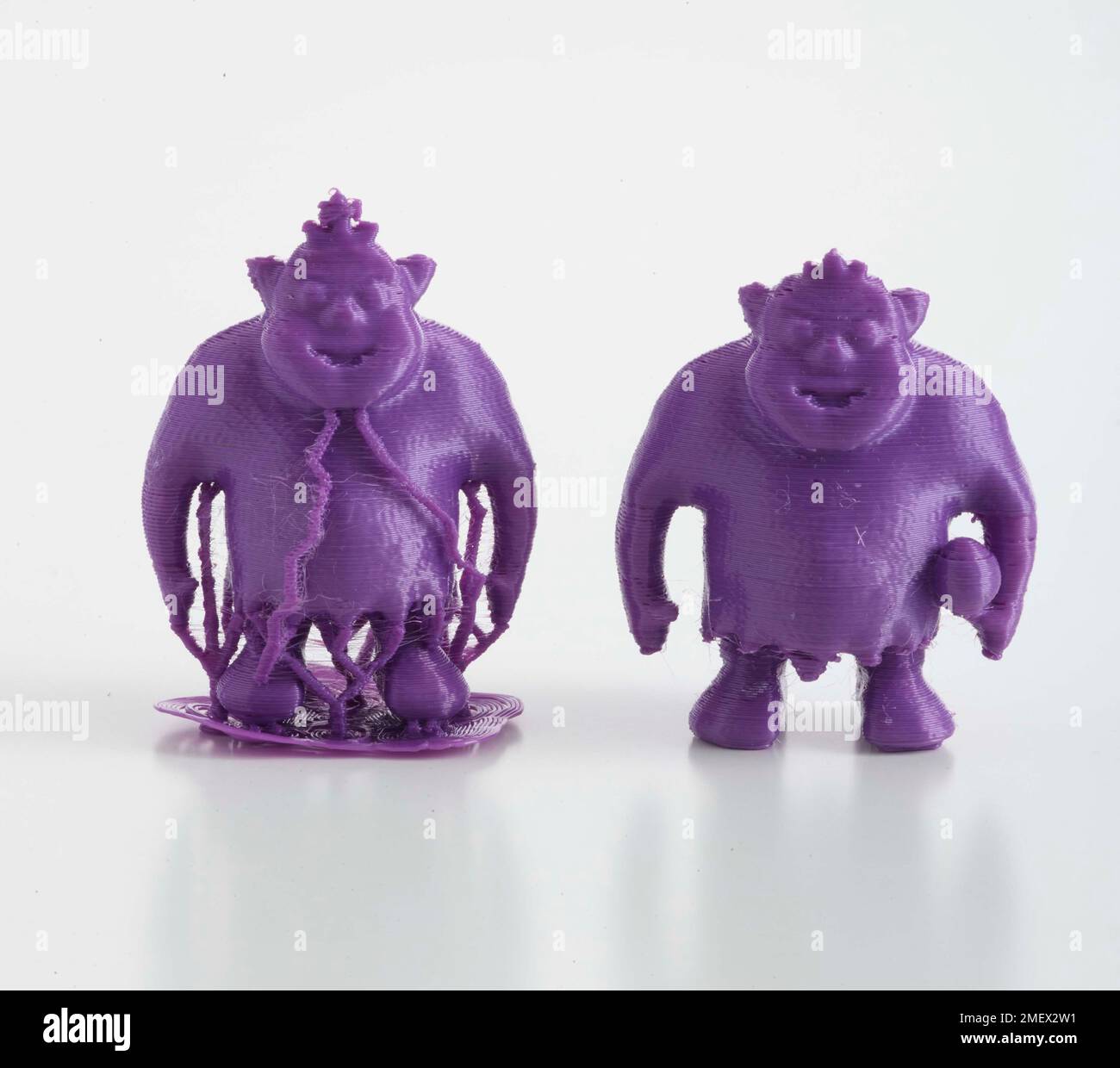 3D printed baby trolls with supports Stock Photo