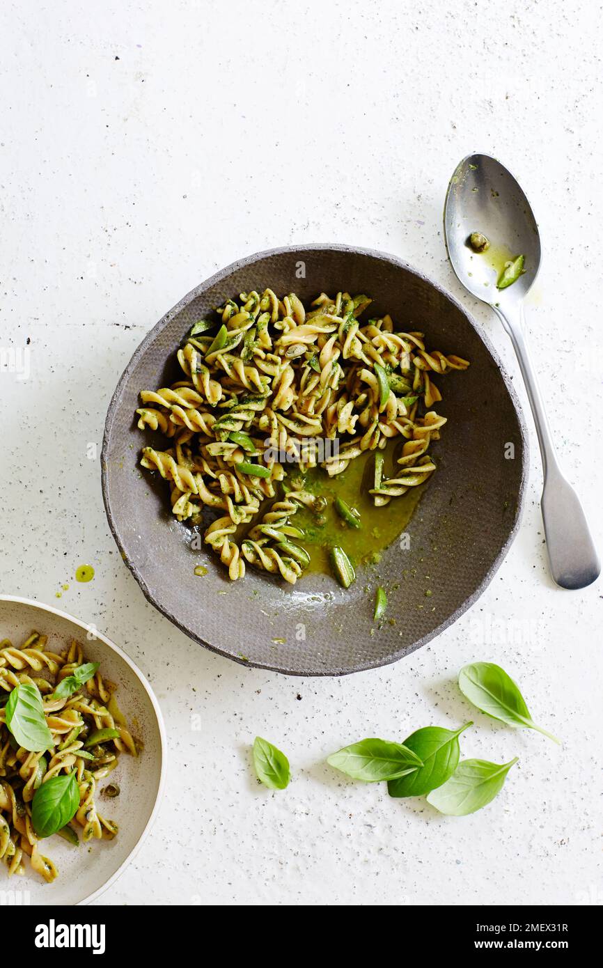 Red lentil rotini salad olives anchovies hires stock photography and