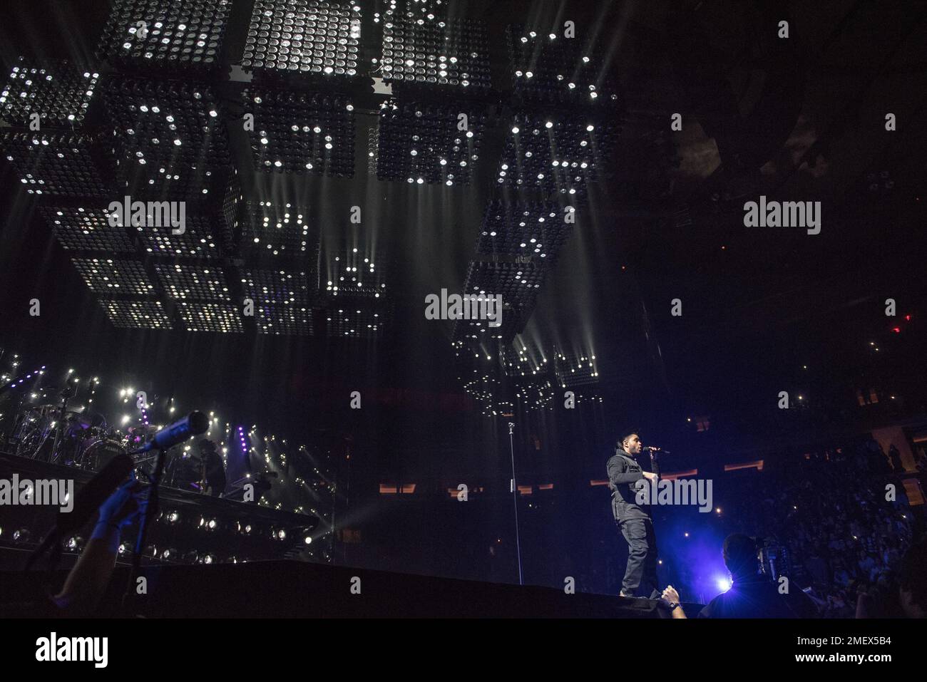 The Weeknd in concert at Madison Square Garden in New York City Stock ...