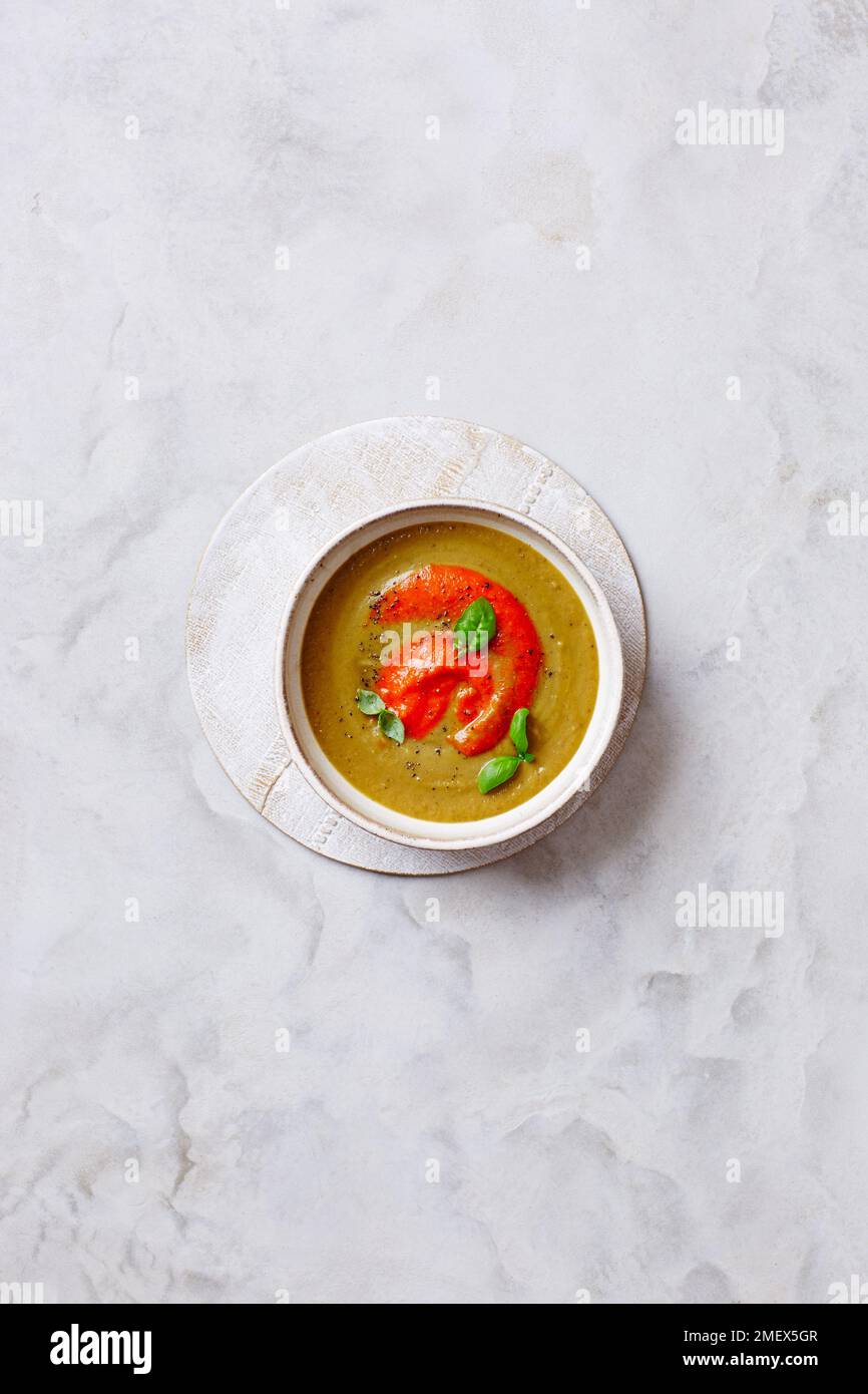 Aubergine Red Pepper Soup Stock Photo - Alamy
