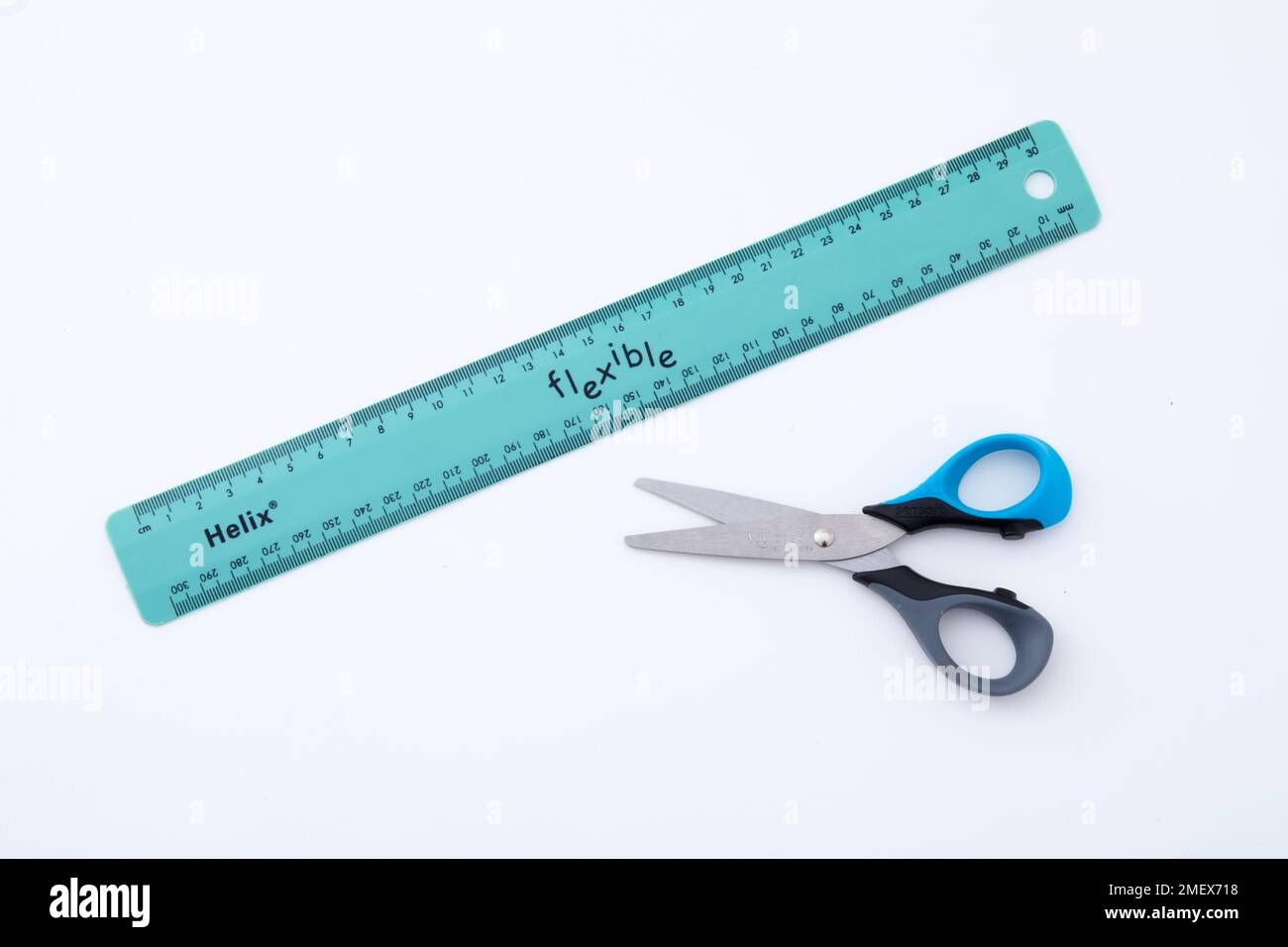 You will need equipment for Pinata project - Ruler and scissors Stock Photo