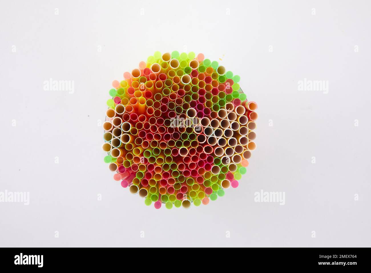 DIY bee houses Colourful straws Stock Photo Alamy