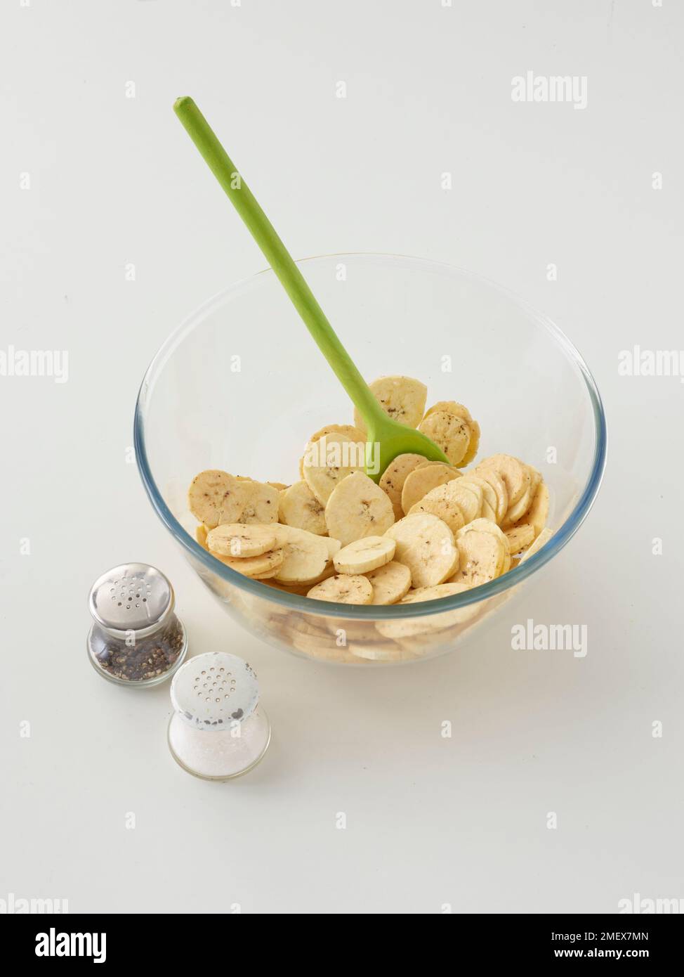 Plantain chips and dips Stock Photo