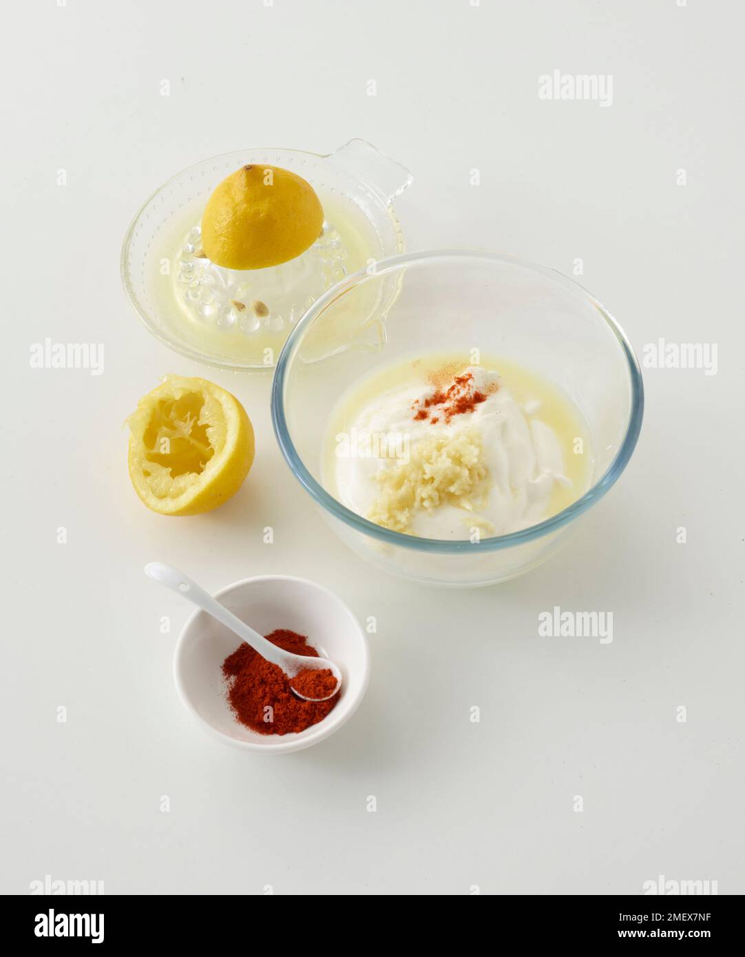 Plantain chips and dips Stock Photo