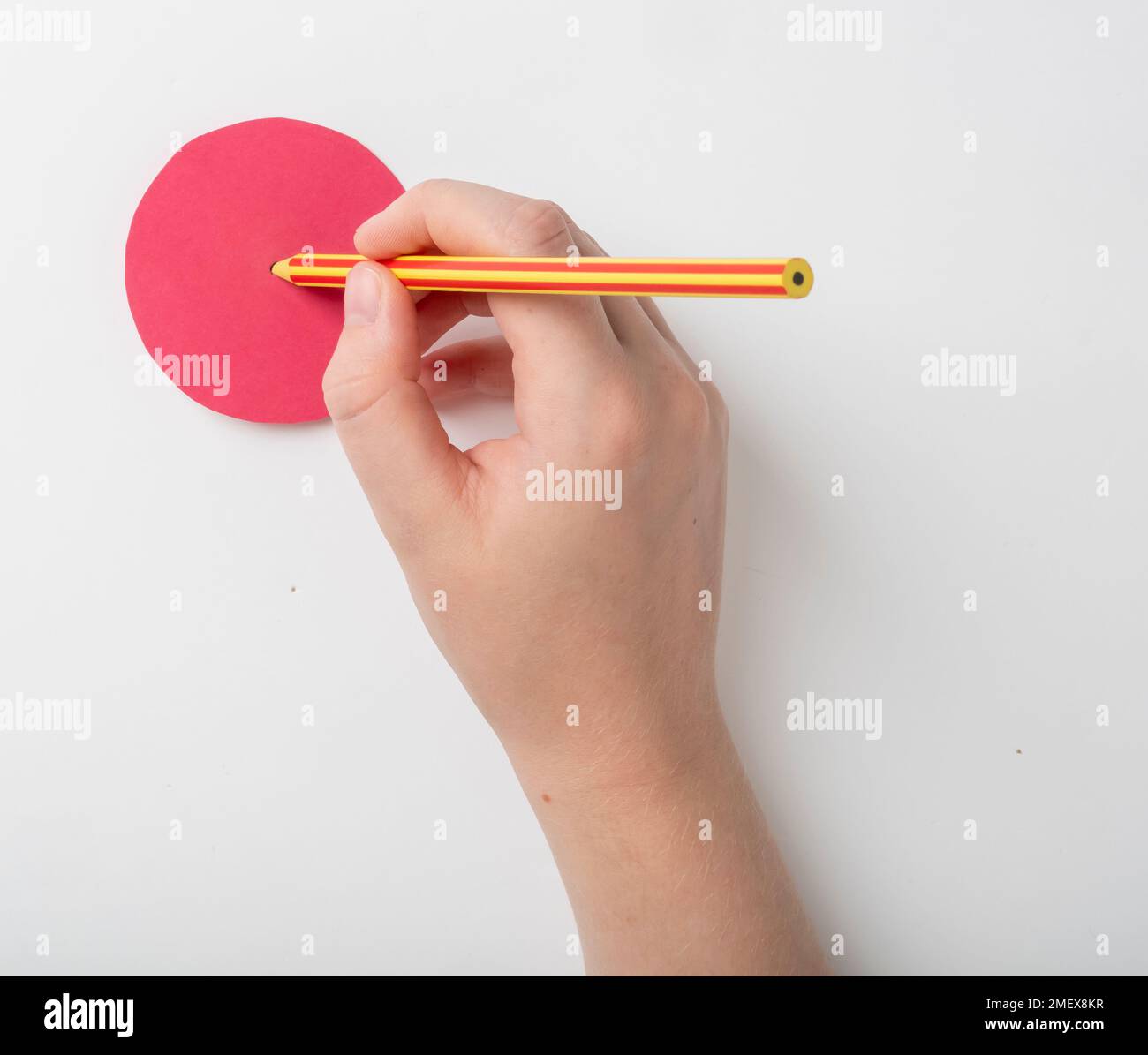 Hand drawing centre of circle Stock Photo Alamy