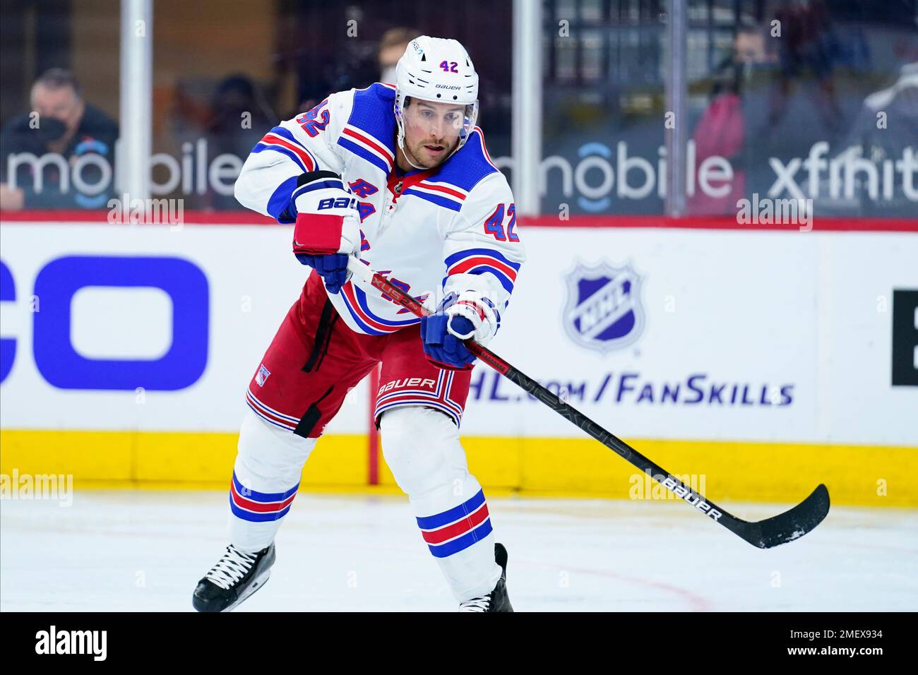 New York Rangers' Brendan Smith plays during an NHL hockey game against