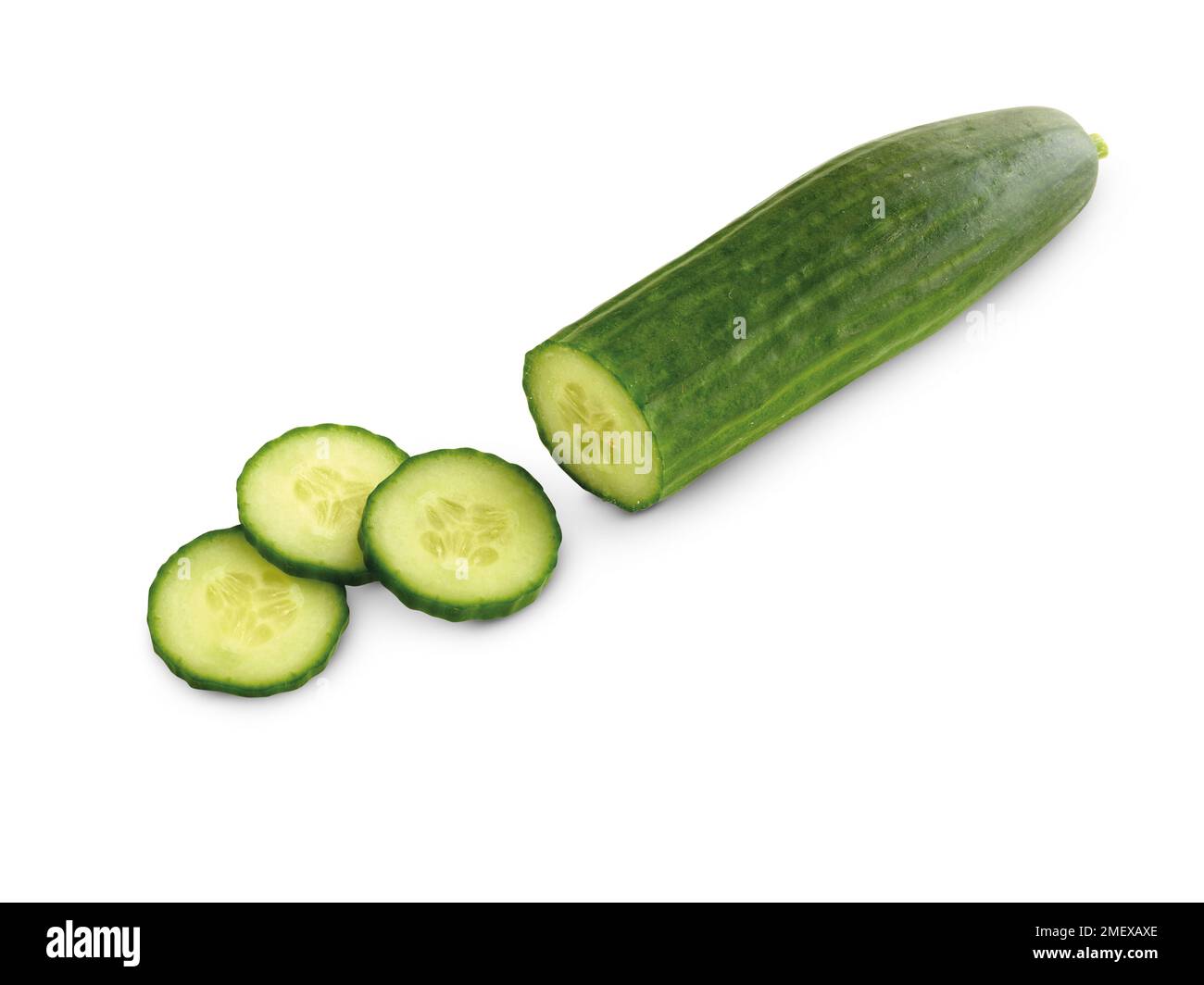 Sliced cucumber Stock Photo