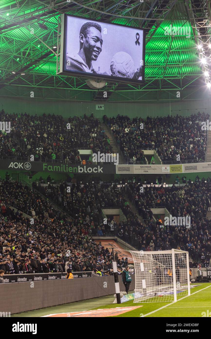 Mönchengladbach, Borussia-Park, 22.01.23: Pele alias Edson Arantes do  Nascimento, zum Gedenken an seinen Tod beim 1.Bundesliga Spiel Borussia  Möncheng Stock Photo - Alamy