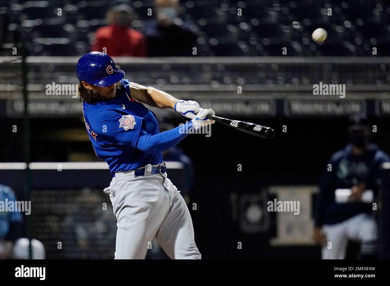 This is a 2021 photo of Jake Marisnick of the Chicago Cubs baseball team.  This image reflects the Chicago Cubs active roster as of Tuesday, Feb. 23,  2021 when this image was