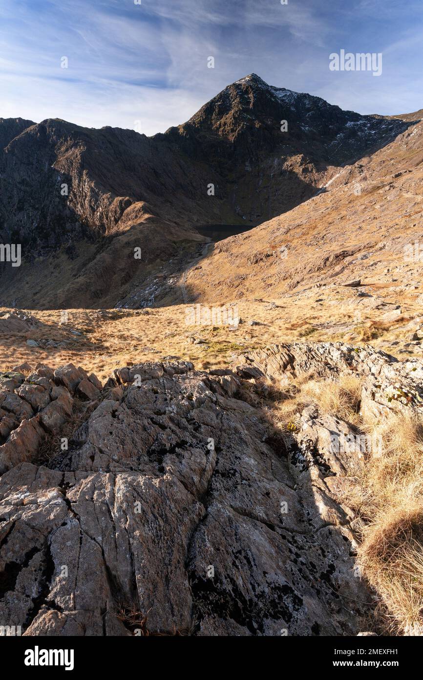 The summit of Snowdon mountain, Snowdonia, north Wales Stock Photo