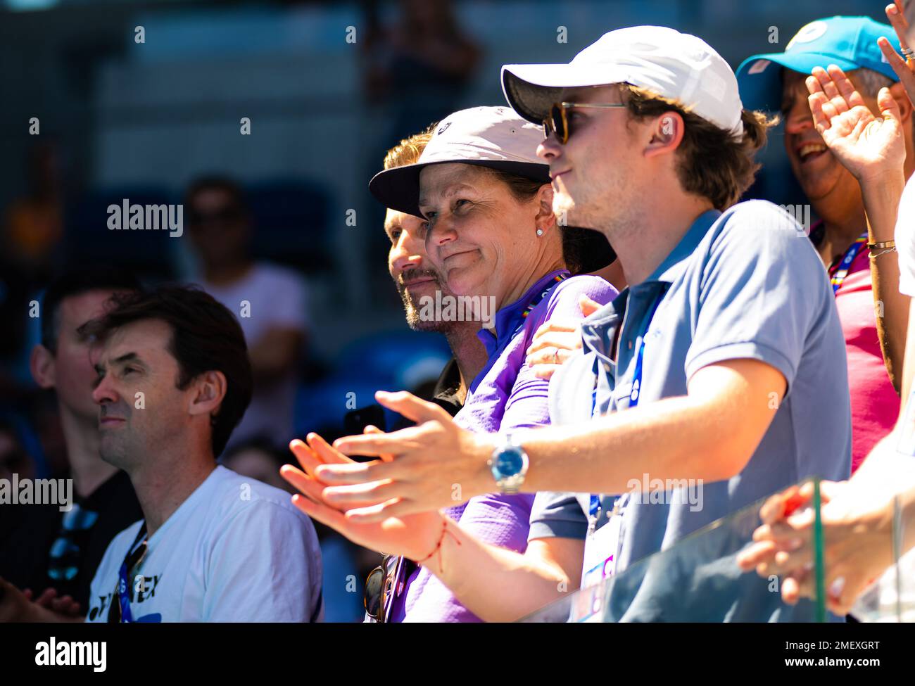 Pam Shriver during the fourth round of the 2023 Australian Open, Grand Slam tennis tournament on January 23, 2023 in Melbourne, Australia - Photo: Rob Prange/DPPI/LiveMedia Stock Photo